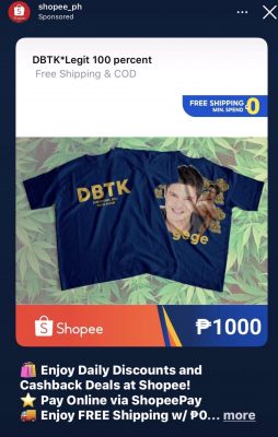 For sale on Shopee A DBTK Dingdong Bili Tayo Kush shirt - 003