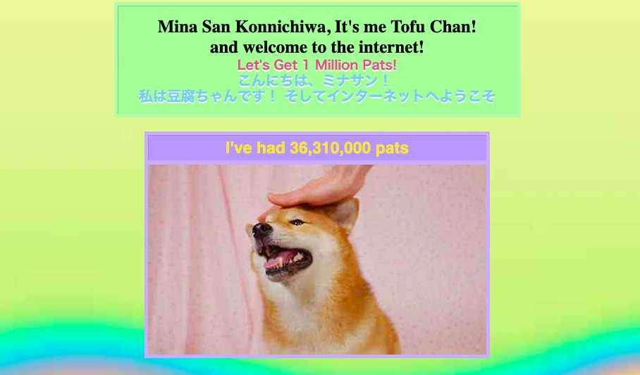 This site lets you virtually pet the goodest boi™ Tofu Chan