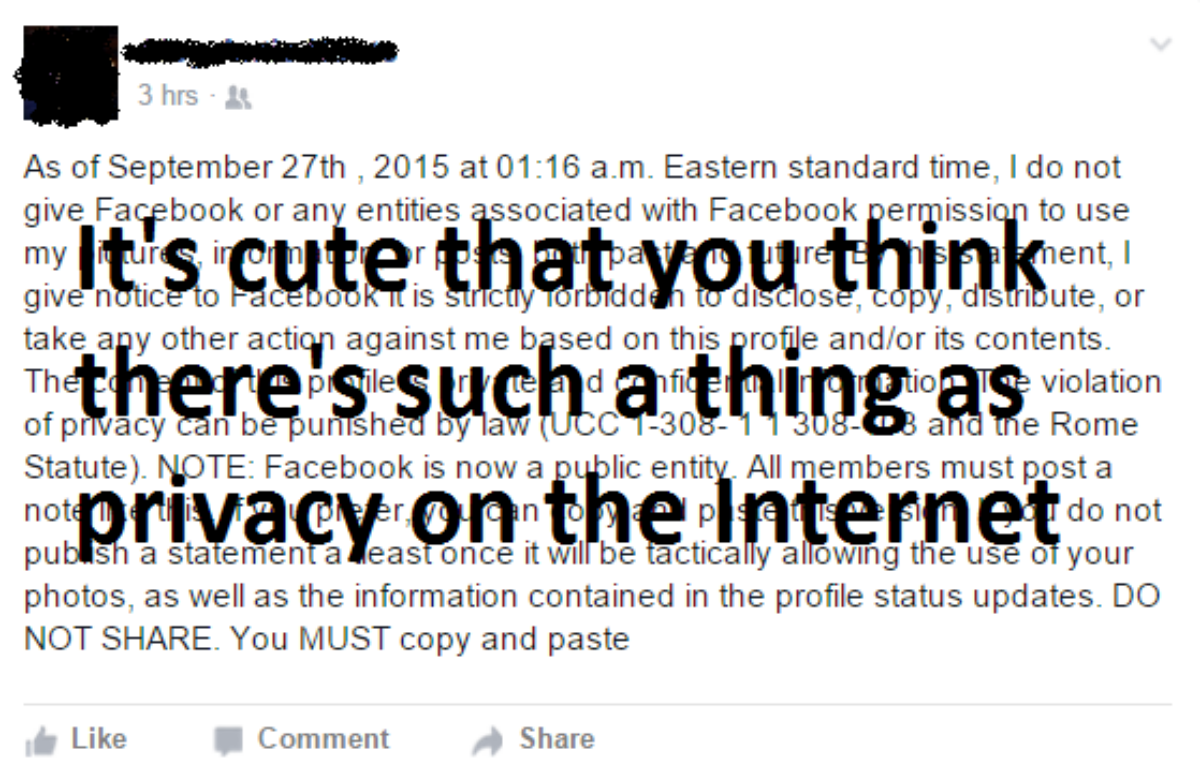 Sharing That Facebook Privacy Copypasta Is Pointless - Scout Magazine